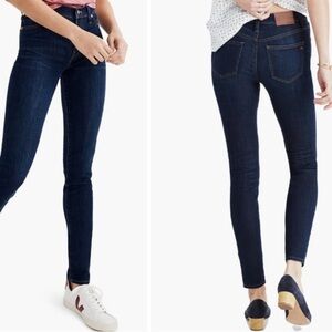 Madewell 9” Mid Rise Skinny Dark Wash Ankle Jeans Size 24